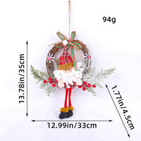 HKM-036819 Handmade Vine Ring Garland with Elk, Snowman, and Elderly Styles for Door and Wall Decoration