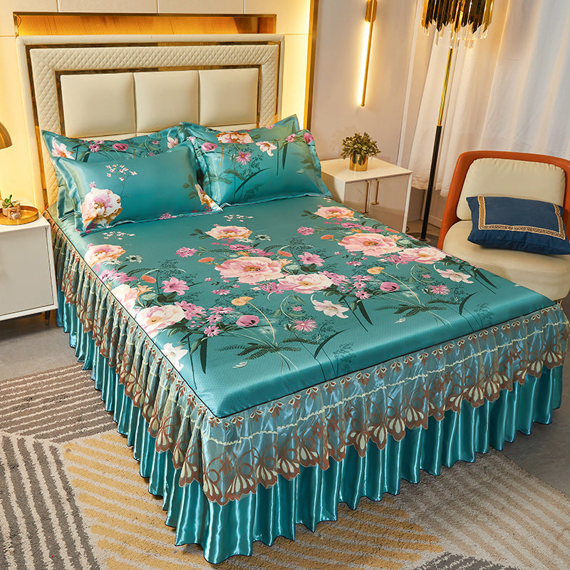 KTX-036819 Viscose Fiber Summer Sleeping Mat with Pillowcases - Three-Piece Set