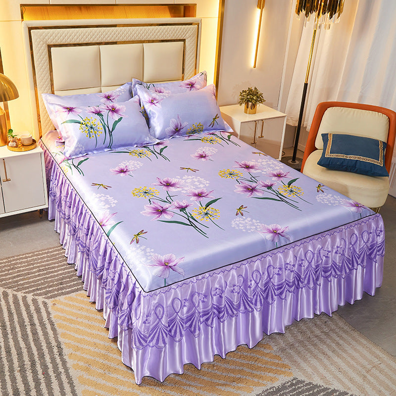 KTX-036819 Viscose Fiber Summer Sleeping Mat with Pillowcases - Three-Piece Set