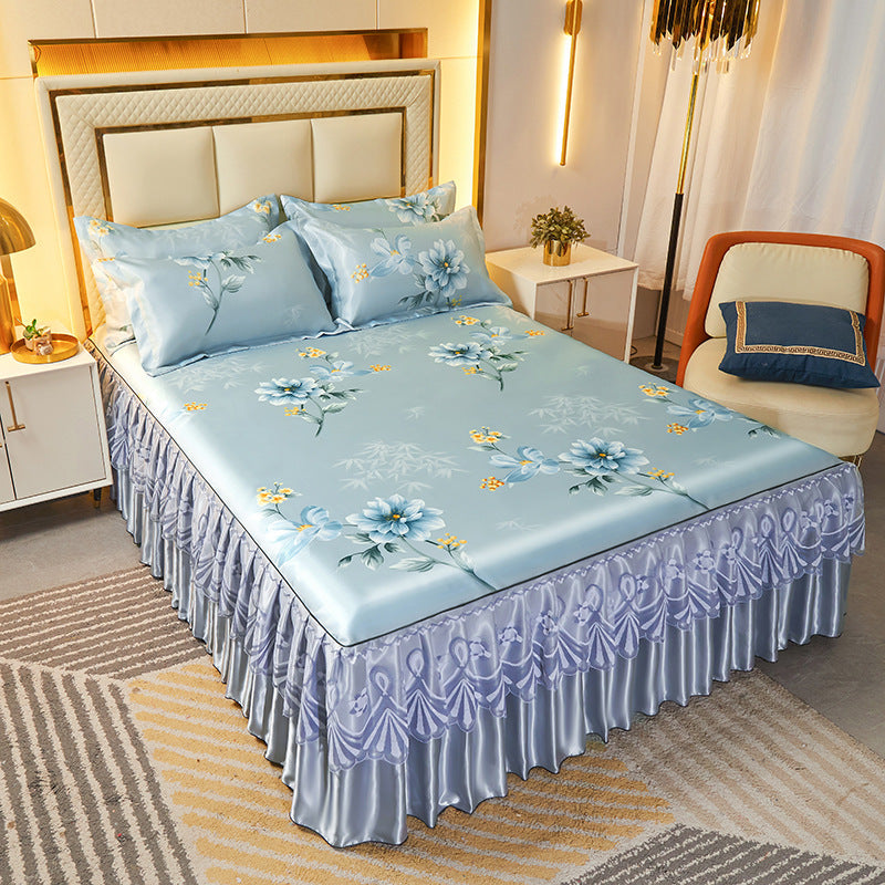 KTX-036819 Viscose Fiber Summer Sleeping Mat with Pillowcases - Three-Piece Set