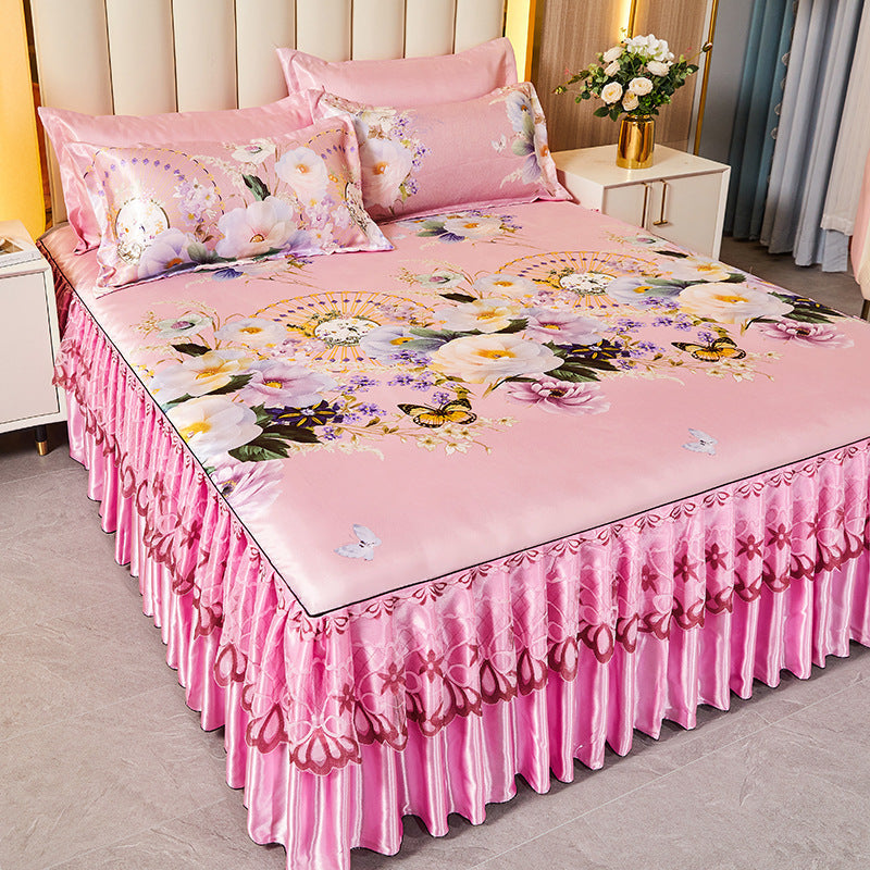 KTX-036819 Viscose Fiber Summer Sleeping Mat with Pillowcases - Three-Piece Set