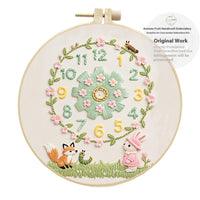 HKM-037011 Creative DIY Animal and Lively Clock Embroidery Kit with Eco-Friendly Material