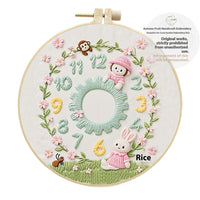 HKM-037011 Creative DIY Animal and Lively Clock Embroidery Kit with Eco-Friendly Material