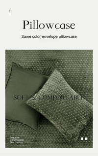 HKM-037011 Luxury Pure Polyester Flannel 3-Piece Bed Cover Set - Queen & King Sizes, Green