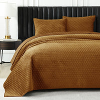 HKM-037011 Luxury Pure Polyester Flannel 3-Piece Bed Cover Set - Queen & King Sizes, Green