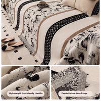 HKM-037075 Elegant Chenille Sofa Cover in Lily White with Seasonal Patterns – Various Sizes Available