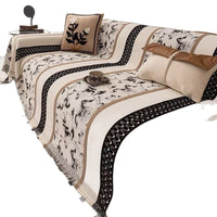 HKM-037075 Elegant Chenille Sofa Cover in Lily White with Seasonal Patterns – Various Sizes Available