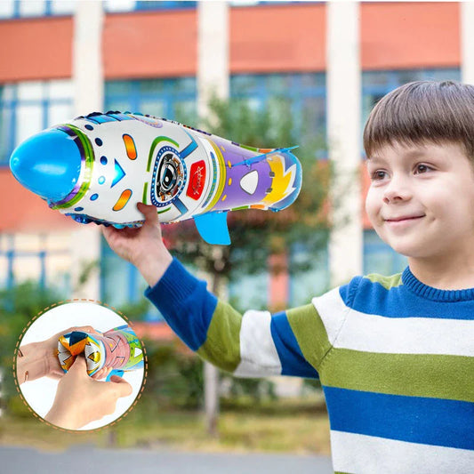 KTX-037267 3D Rocket Ejection Balloon Toy for Kids - Fun Party Atmosphere Decoration