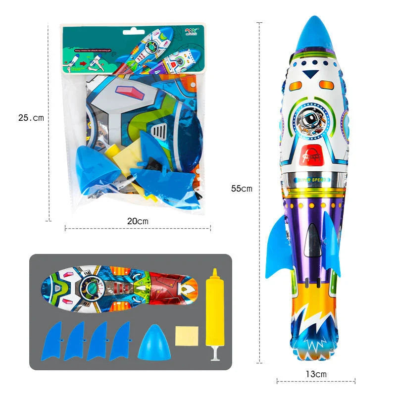 KTX-037267 3D Rocket Ejection Balloon Toy for Kids - Fun Party Atmosphere Decoration
