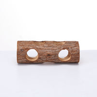 HKM-037267 Solid Wood Bird & Small Animal Tube Platform Toy - Molar Chew for Hamsters, Rabbits, Dogs & Cats