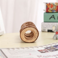 HKM-037267 Solid Wood Bird & Small Animal Tube Platform Toy - Molar Chew for Hamsters, Rabbits, Dogs & Cats