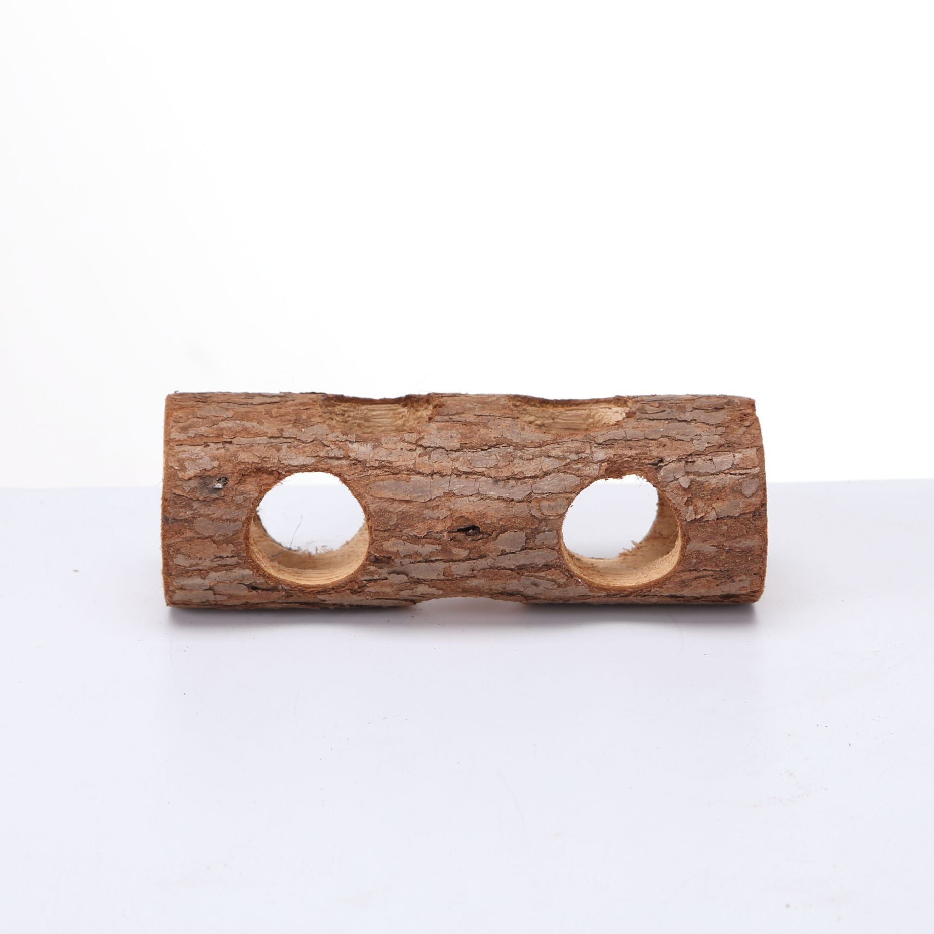 HKM-037267 Solid Wood Bird & Small Animal Tube Platform Toy - Molar Chew for Hamsters, Rabbits, Dogs & Cats
