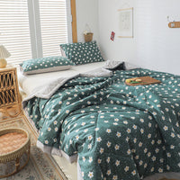 HKM-037331 Japanese Style Floral Cotton Air Conditioner Quilt with Pillow Pair, Available in Multiple Sizes