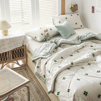 HKM-037331 Japanese Style Floral Cotton Air Conditioner Quilt with Pillow Pair, Available in Multiple Sizes
