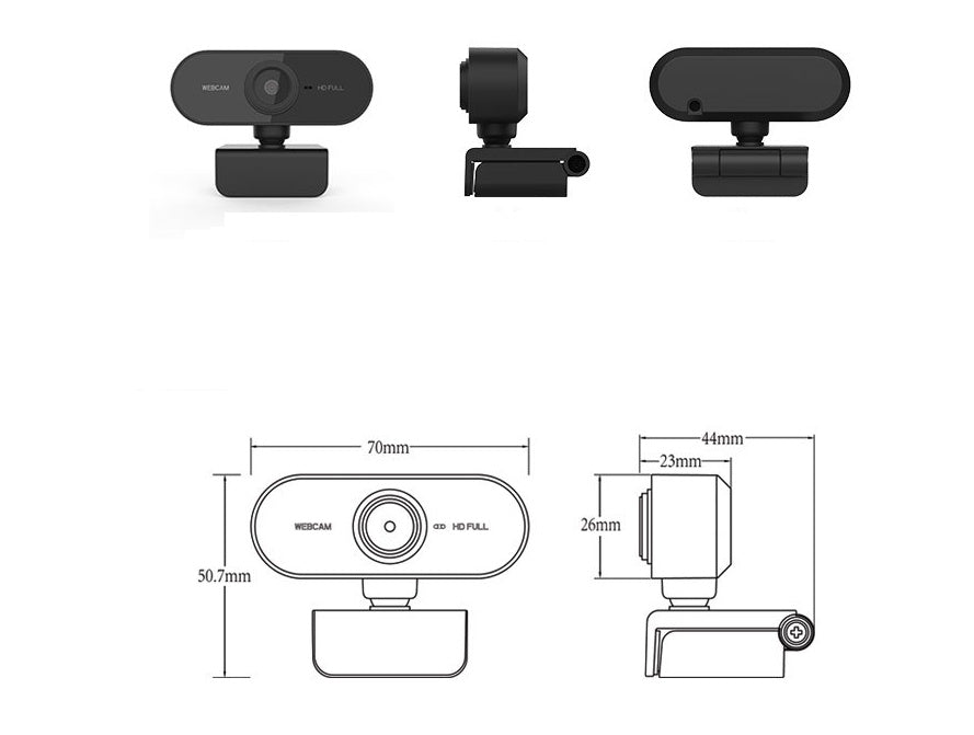 HKM-037523 HD Autofocus Webcam with Built-in Microphone and 1080P Resolution for Windows and Mac Systems