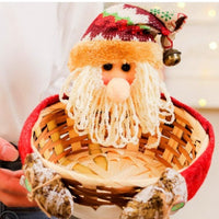 HKM-037779 Cedar Basket Collection: Elk, Snowman, and Elderly Designs in Small and Large Sizes