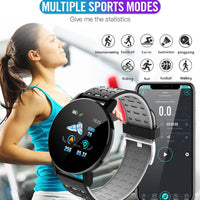 HKM-037843 Bluetooth Smart Watch with Heart Rate Monitoring, 1.3-Inch LED Display, Vibration Reminder, 7-Day Battery Life