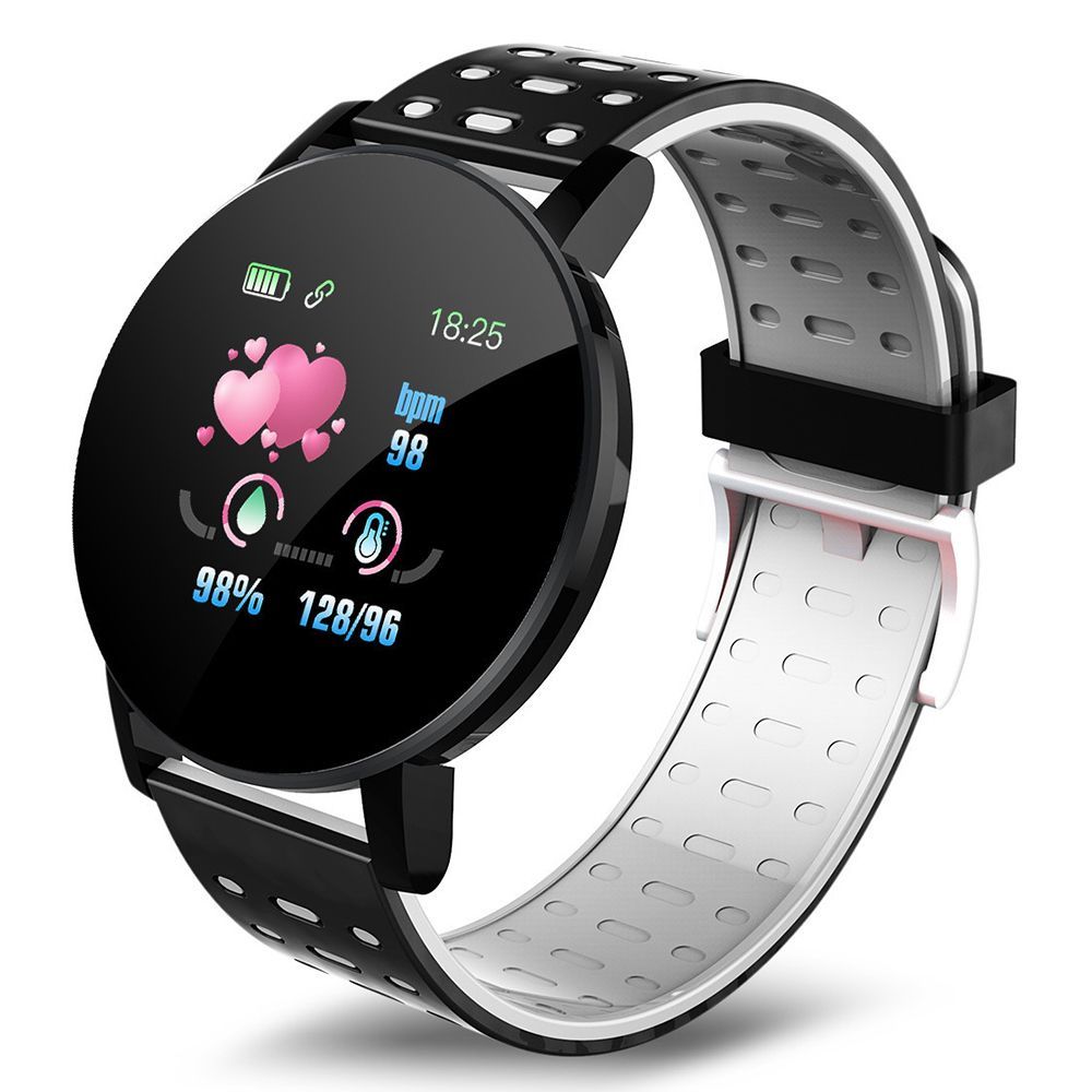 HKM-037843 Bluetooth Smart Watch with Heart Rate Monitoring, 1.3-Inch LED Display, Vibration Reminder, 7-Day Battery Life