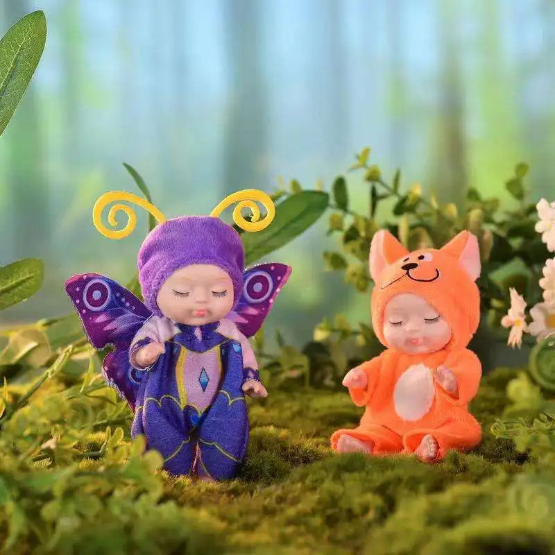 HKM-037843 Cute Mini Sleeping Rebirth Doll - Soft PVC Baby Animal Toy for Kids, Perfect Birthday Gift