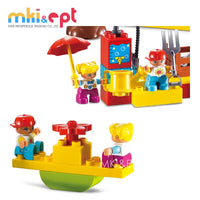 HKM-037971 Educational Building Blocks Set for Kids - 48pcs Wooden Blocks for Ages 2-7, Modern Design