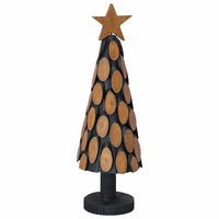 HKM-037971 Modern 60 cm Solid Teak Wood Christmas Tree with Stand for Indoor Decoration