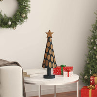 HKM-037971 Modern 60 cm Solid Teak Wood Christmas Tree with Stand for Indoor Decoration