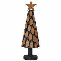 HKM-037971 Modern 60 cm Solid Teak Wood Christmas Tree with Stand for Indoor Decoration