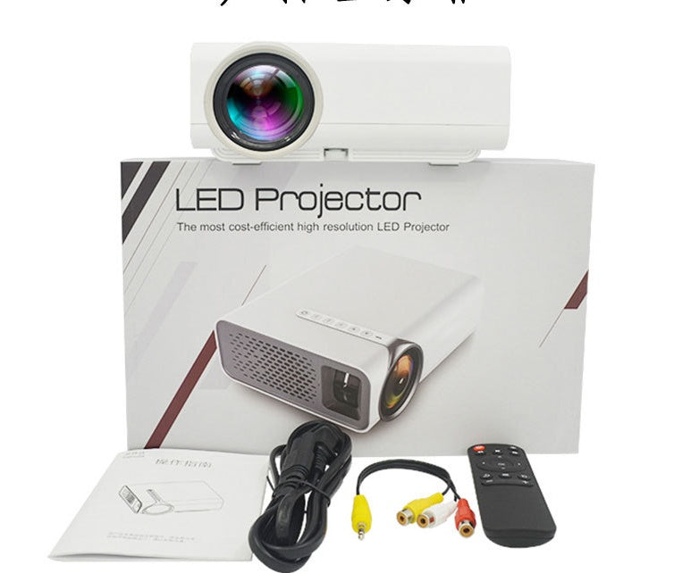 HKM-038035 Portable Mini HD 1080P Projector for Home Use with USB, AV, and HDMI Connectivity