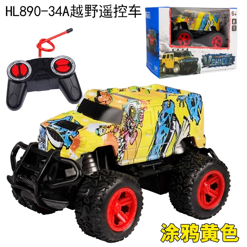 HKM-038163 1/43 Mini Off Road Electric Remote Control Graffiti Car for Kids and Teens