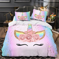 HKM-038163 3D Digital Printed Polyester Bedding Set with Duvet Cover and Pillowcases - Twin to Cal King Sizes