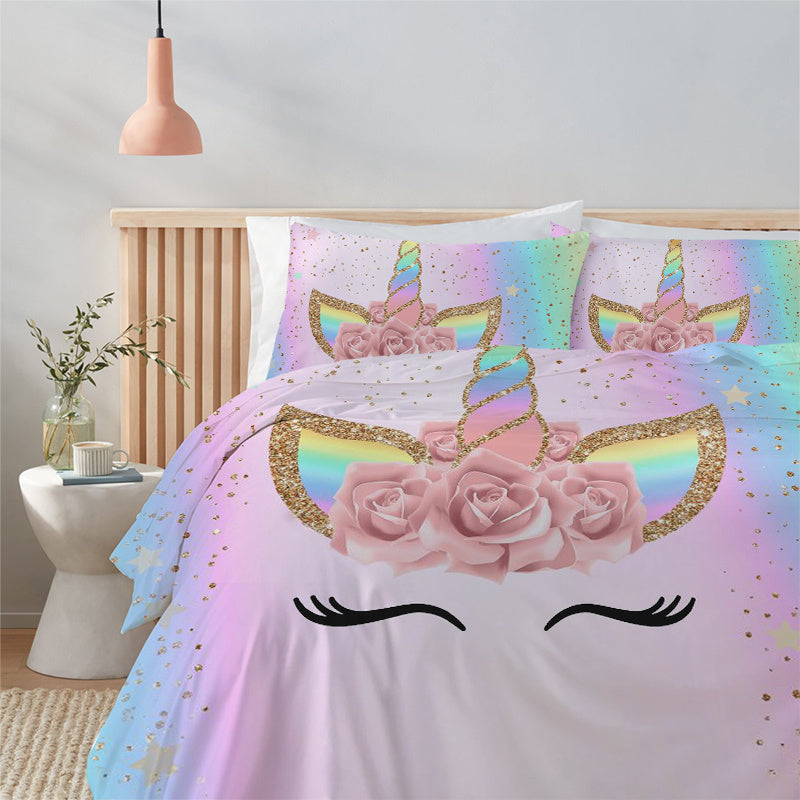 HKM-038163 3D Digital Printed Polyester Bedding Set with Duvet Cover and Pillowcases - Twin to Cal King Sizes