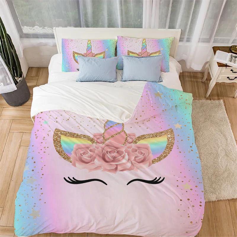 HKM-038163 3D Digital Printed Polyester Bedding Set with Duvet Cover and Pillowcases - Twin to Cal King Sizes