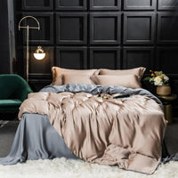 HKM-038163 Elegant Double-Sided Tencel Four-Piece Bedding Set with Pillowcases and Blanket