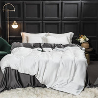 HKM-038163 Elegant Double-Sided Tencel Four-Piece Bedding Set with Pillowcases and Blanket