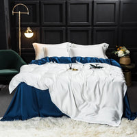 HKM-038163 Elegant Double-Sided Tencel Four-Piece Bedding Set with Pillowcases and Blanket