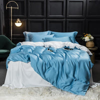 HKM-038163 Elegant Double-Sided Tencel Four-Piece Bedding Set with Pillowcases and Blanket