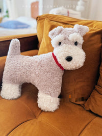 HKM-038291 Plush Schnauzer Dog Keychain Pendant - Cute Schoolbag Accessory in Various Colors