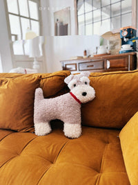 HKM-038291 Plush Schnauzer Dog Keychain Pendant - Cute Schoolbag Accessory in Various Colors