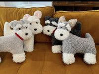 HKM-038291 Plush Schnauzer Dog Keychain Pendant - Cute Schoolbag Accessory in Various Colors