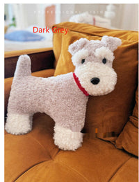 HKM-038291 Plush Schnauzer Dog Keychain Pendant - Cute Schoolbag Accessory in Various Colors
