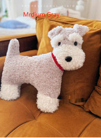 HKM-038291 Plush Schnauzer Dog Keychain Pendant - Cute Schoolbag Accessory in Various Colors