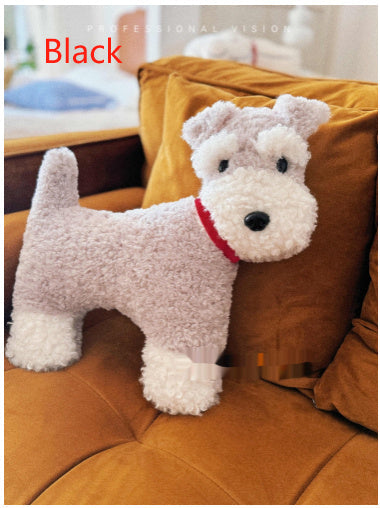 HKM-038291 Plush Schnauzer Dog Keychain Pendant - Cute Schoolbag Accessory in Various Colors