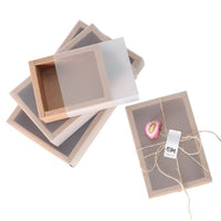 HKM-038291 Transparent Drawer Kraft Carton with Matte Cover in Cowhide and Black Card