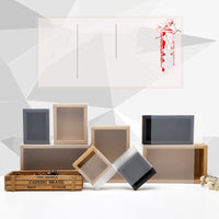 HKM-038291 Transparent Drawer Kraft Carton with Matte Cover in Cowhide and Black Card