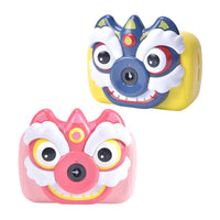 HKM-038419 Colorful Lion Dance Bubble Camera Toy for Kids - Outdoor Bubble Machine for Garden Fun