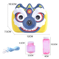 HKM-038419 Colorful Lion Dance Bubble Camera Toy for Kids - Outdoor Bubble Machine for Garden Fun