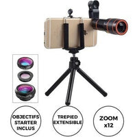 HKM-038547 4-in-1 Mobile Phone Lens Set: Telephoto, Fisheye, Wide Angle & Macro