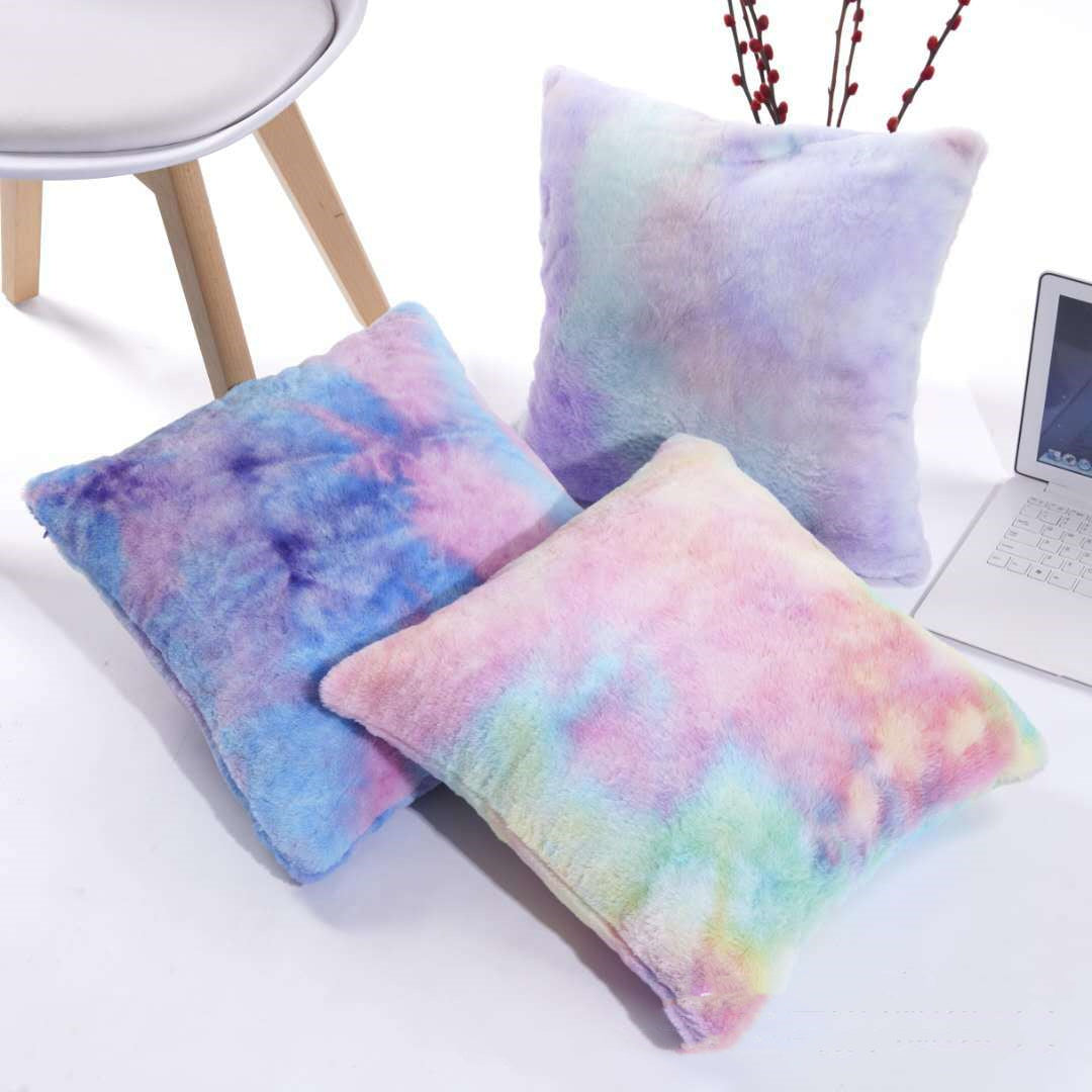 HKM-038547 Gradient Plush Pillow Cushion Cover for Modern Home and Office Settings