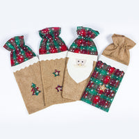 HKM-038611 Christmas Table Decorative Wine Bottle Bag - Creative Design 35cm Cloth Bag with Festive Themes