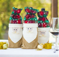 HKM-038611 Christmas Table Decorative Wine Bottle Bag - Creative Design 35cm Cloth Bag with Festive Themes
